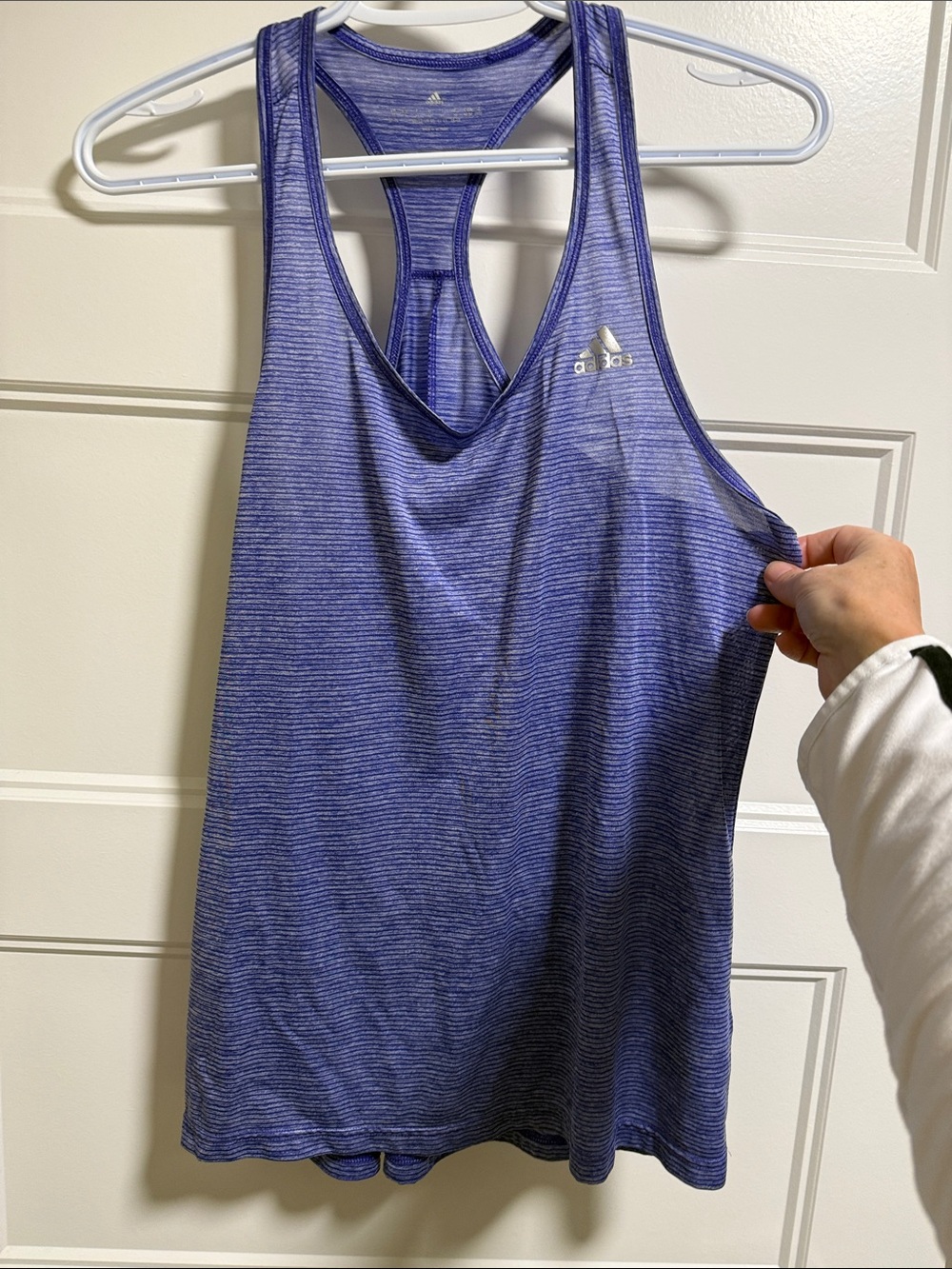 adidas Purple Striped Racerback Tank